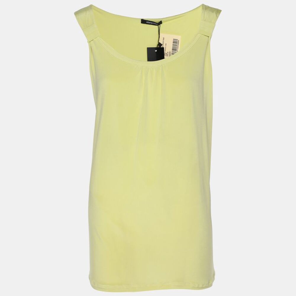 Elena Miro Yellow Jersey Sleeveless Top Xl
